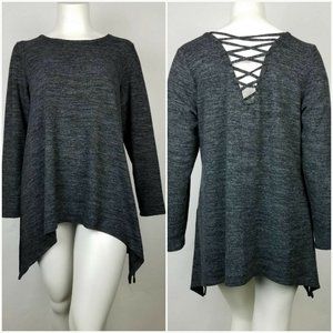 Torrid Womens Tee Super Soft Plush Lattice Back Black/Gray Size 3X